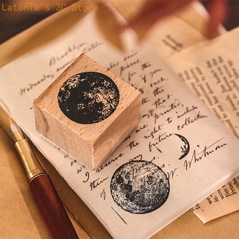 Gift Box Wrap Set - Handperspapier Knutselgereedschap 7-delige houten blokzegelset voor